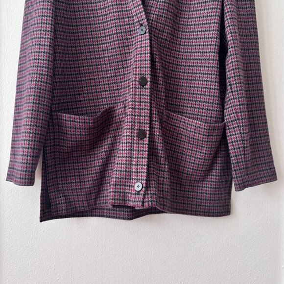 NOT FOR SALE Theory Collins Houndstooth Knit Slit Cardigan - Picture 5 of 8
